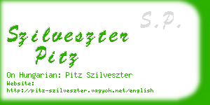 szilveszter pitz business card
